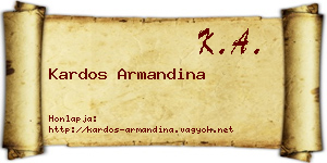 Kardos Armandina névjegykártya